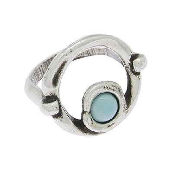 Bague argent perle cristal turquoise opaques