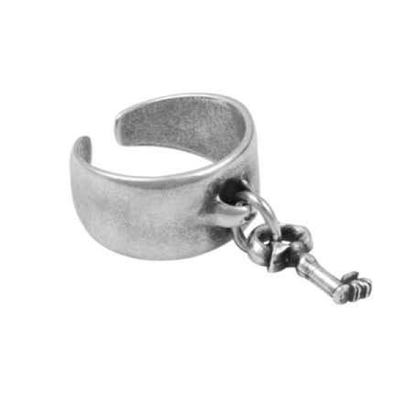 Silver Ring Dangling Key