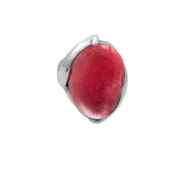 Silber Ring Rosa Murano Kristall