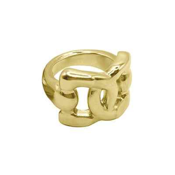 Crossed stirrup gold ring