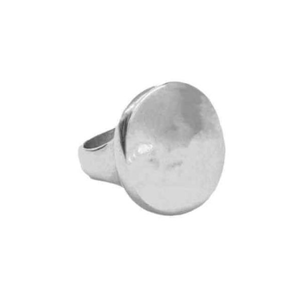Opulent Silver Disc Ring