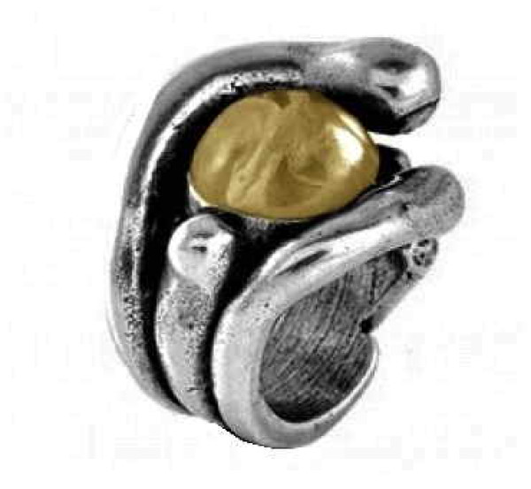 Anillo llamativo cabujón de oliva curvado