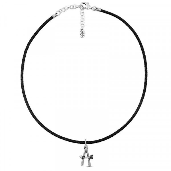 Collier Cuir Pendentif Lettre A