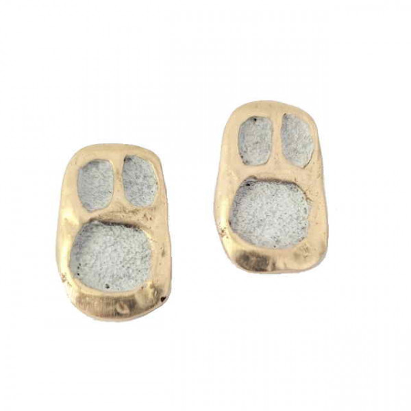 Boucles d'oreilles plaque rectangle blanche