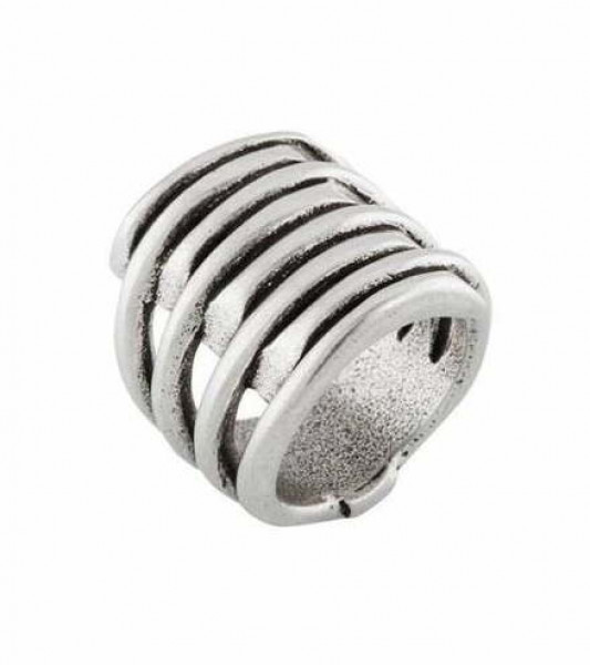 Anillo Ancho Espiral Plata