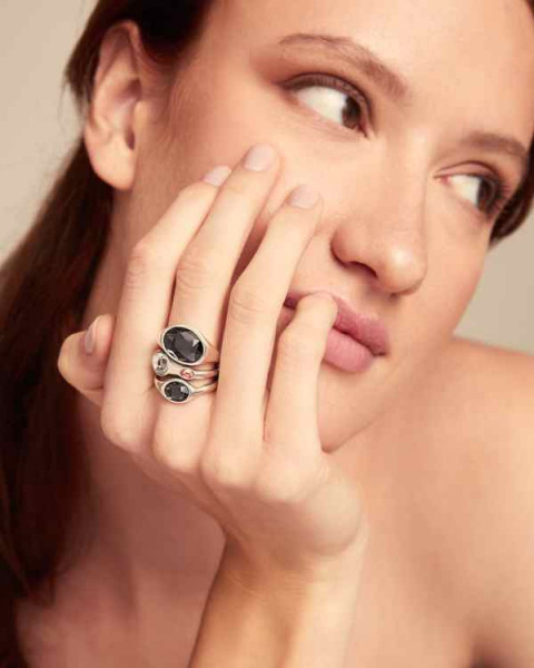 Anillo Cuatro Cristales Swarovski Safire