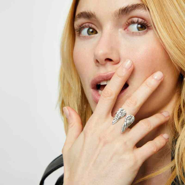 Anillo Alas Ángel Plata Abierto