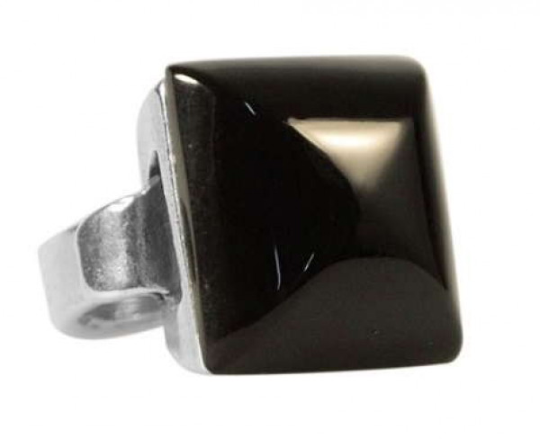 Trapezium Black Resin Ring