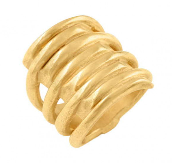 Wide Gold Spiral Ring