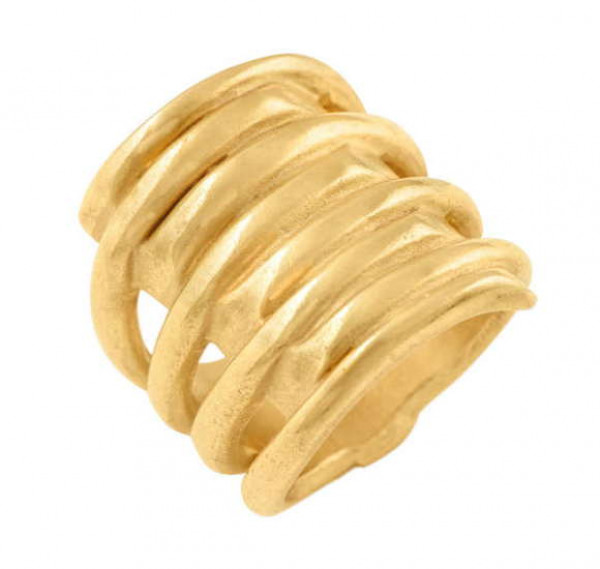 Breiter Spiralen Gold Ring