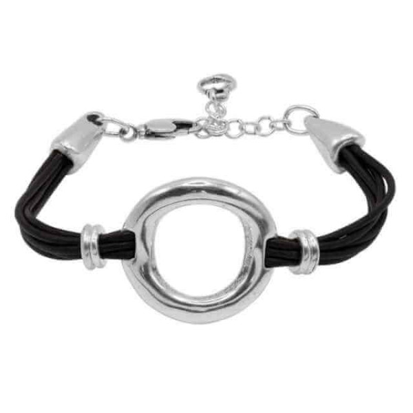 Pulsera cuero centro circular