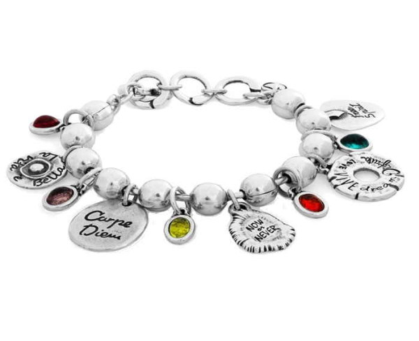 Kugelperlen Armband Message Anhänger