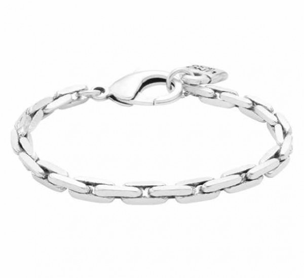 Box Link Silver Chain Bracelet