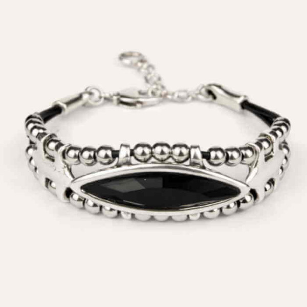 Bracelet Oval Crystal Black