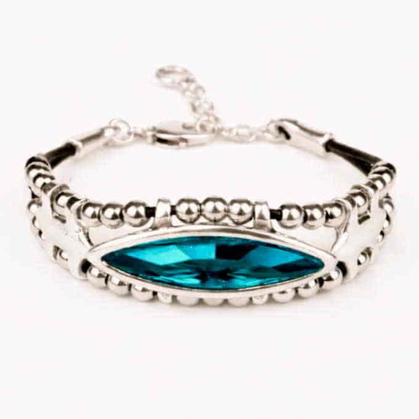 Bracelet Oval Crystal Blue