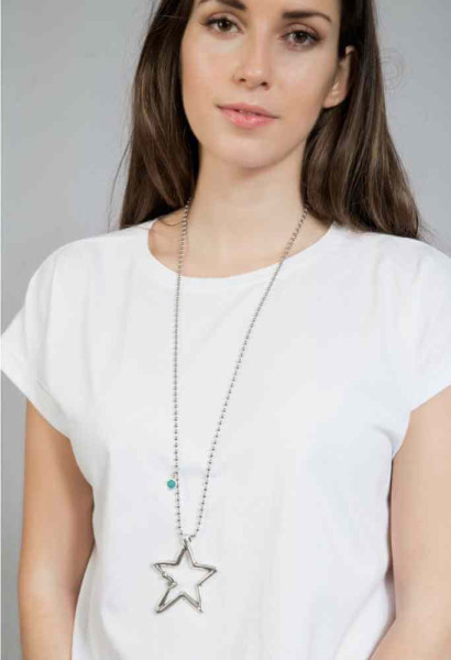 Collar colgante estrella turquesa perla