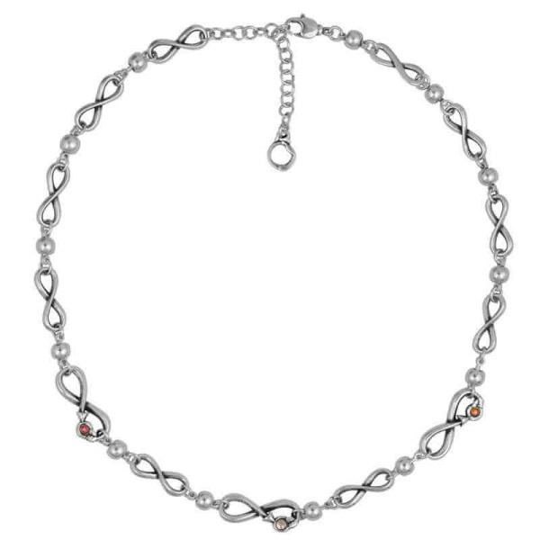 Infinity Glieder Halskette Rosa Kristalle