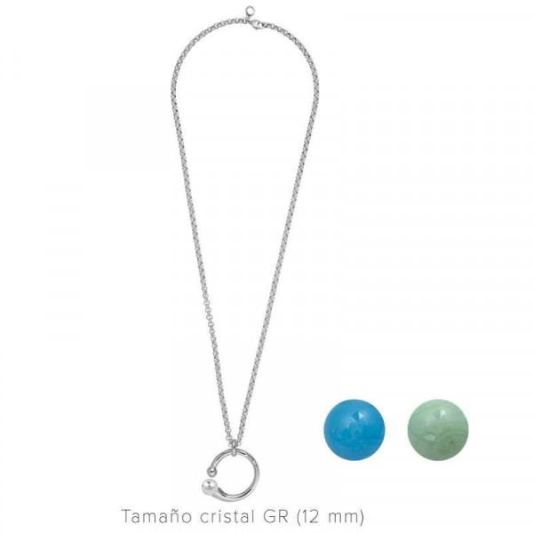Necklace circle pendant interchangable pearls