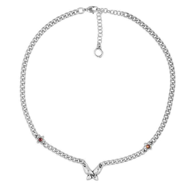 Chain Necklace Pink Crystals