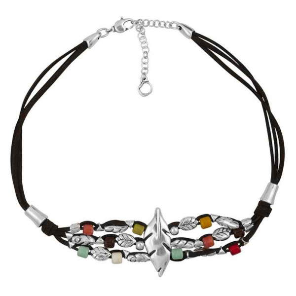 Collar Corto Cuentas Multicolores