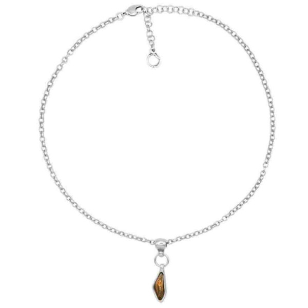 Collar Cadena Colgante Cristal Marron