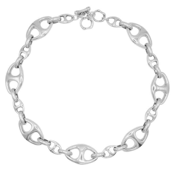 Large Chain Link Silver Necklace