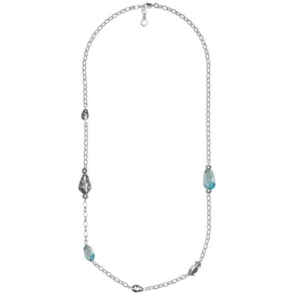 Collar de 3 cristales color azul