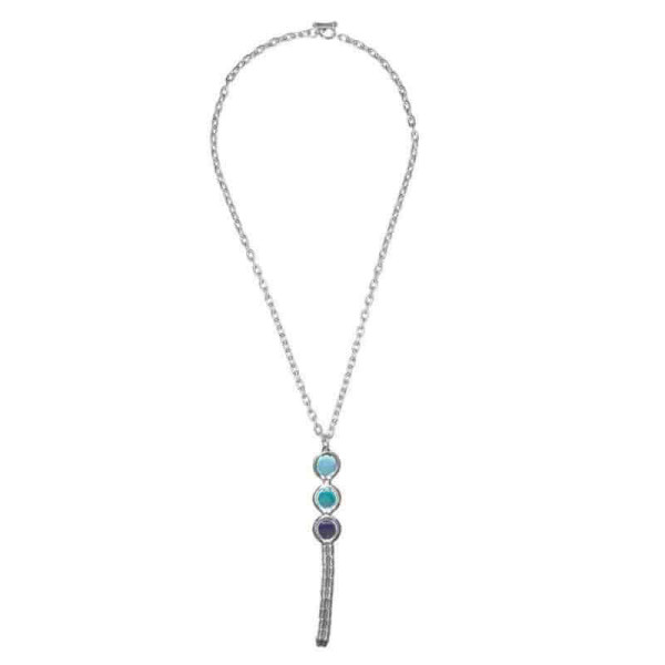 Necklace Blue Colored Crystals