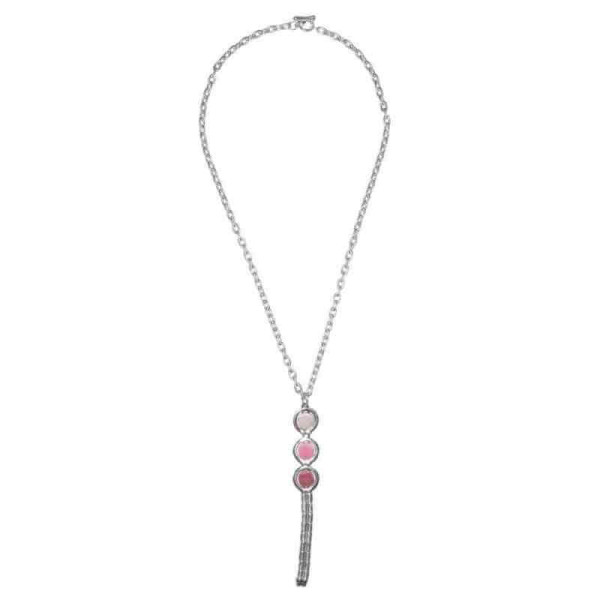 Necklace Pink Colored Crystals