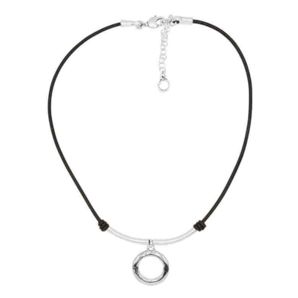 Collier cuir pendentif circulaire
