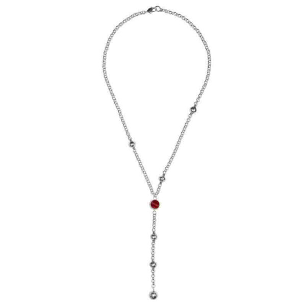 Y Necklace Bordeaux Crystal