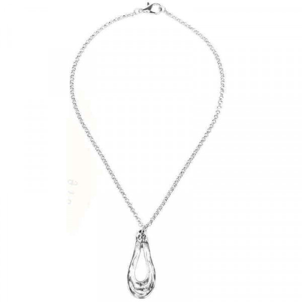 Chain Necklace oval silver pendant