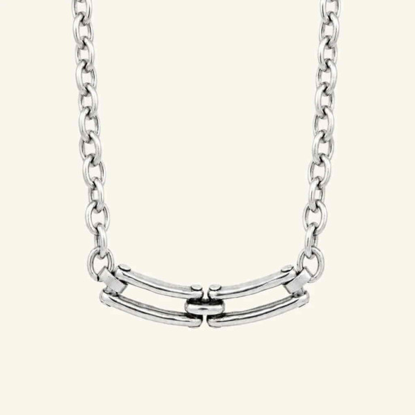 Chain Necklace Rectangle Links Pendants