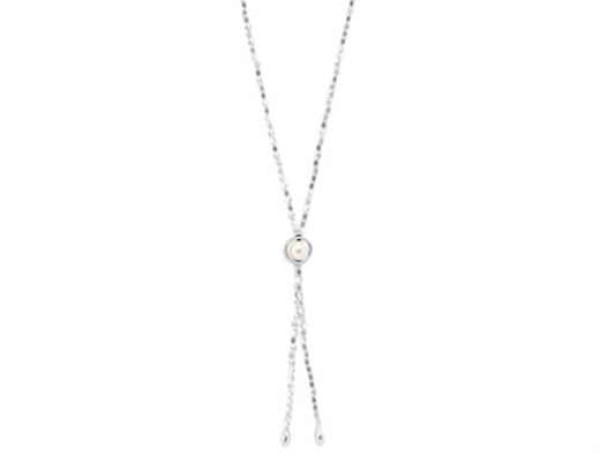 Collar Lariat Perlas Plata
