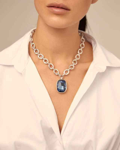 Blue Crystal Pendant Necklace