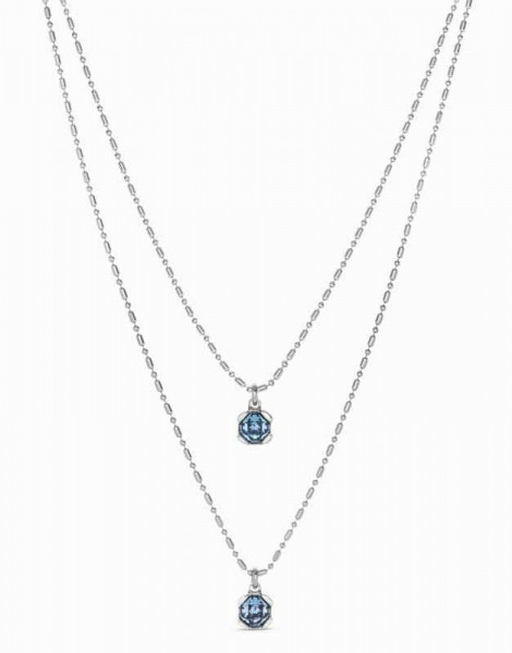 Collier Argent Deux Larmes Cristal