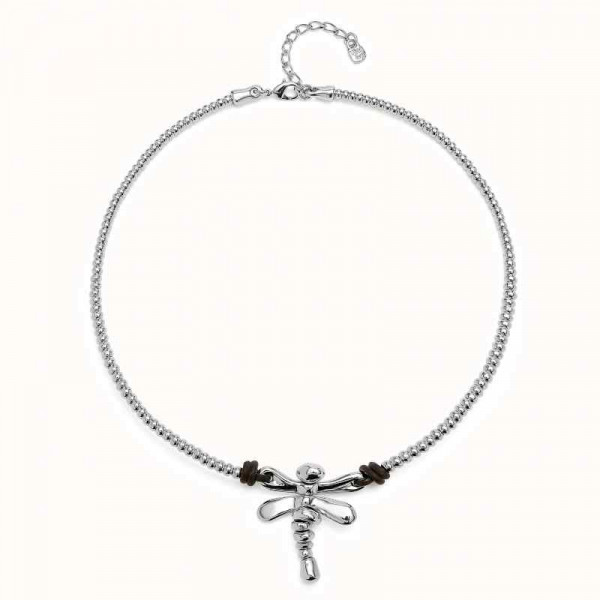 Dragonfly Silver Beaded Choker