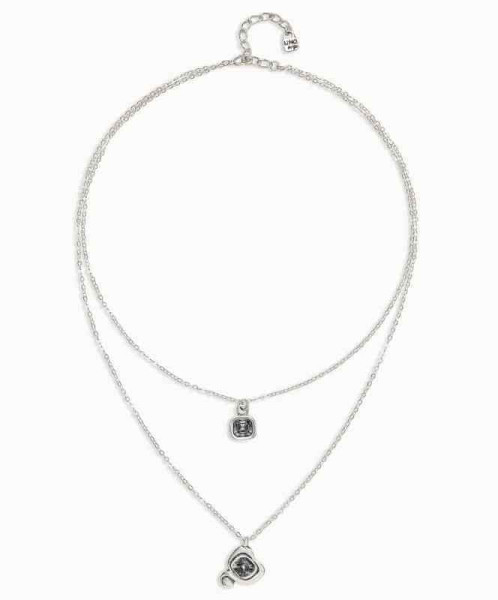 Collar cristal negro doble hebra