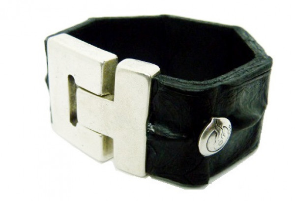 Wide Crocodile Leather Bracelet Coolskin