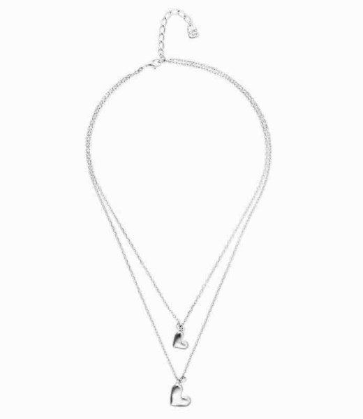 Heart silver chain necklace