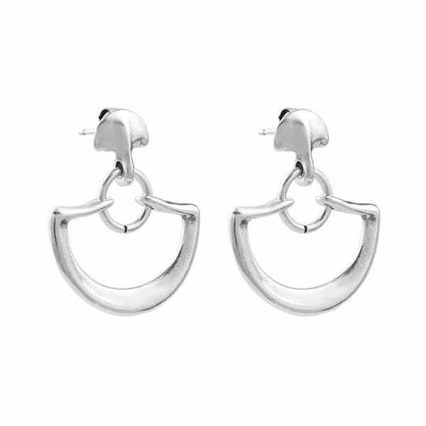 Semicircle Silver Hanger Earrings | Ciclon