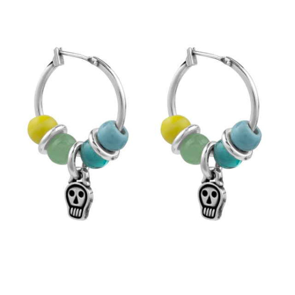 Pendientes criollos perla color verdoso