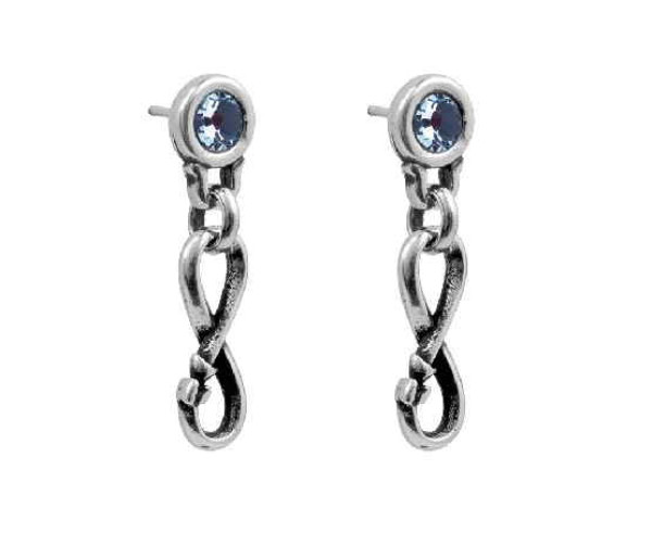Infinity-Ohrringe blauer Kristall