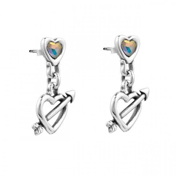 Earrings multicolored transparent heart