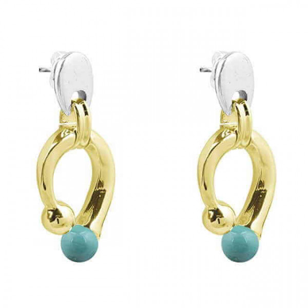 Earrings interchangable turquoise pearl