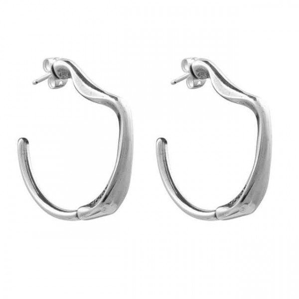 Silver creole hoops earrings