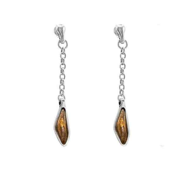 Boucles doreilles chaine cristal whiskey