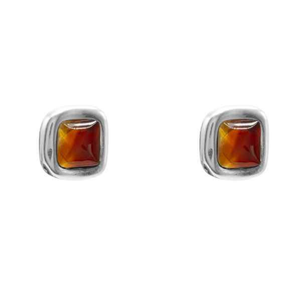 Boucles d'oreilles verre carree cognac