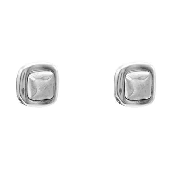 Pendientes cristal cuadrado plata