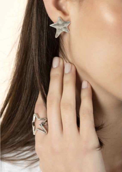 Silver Star Ear Studs